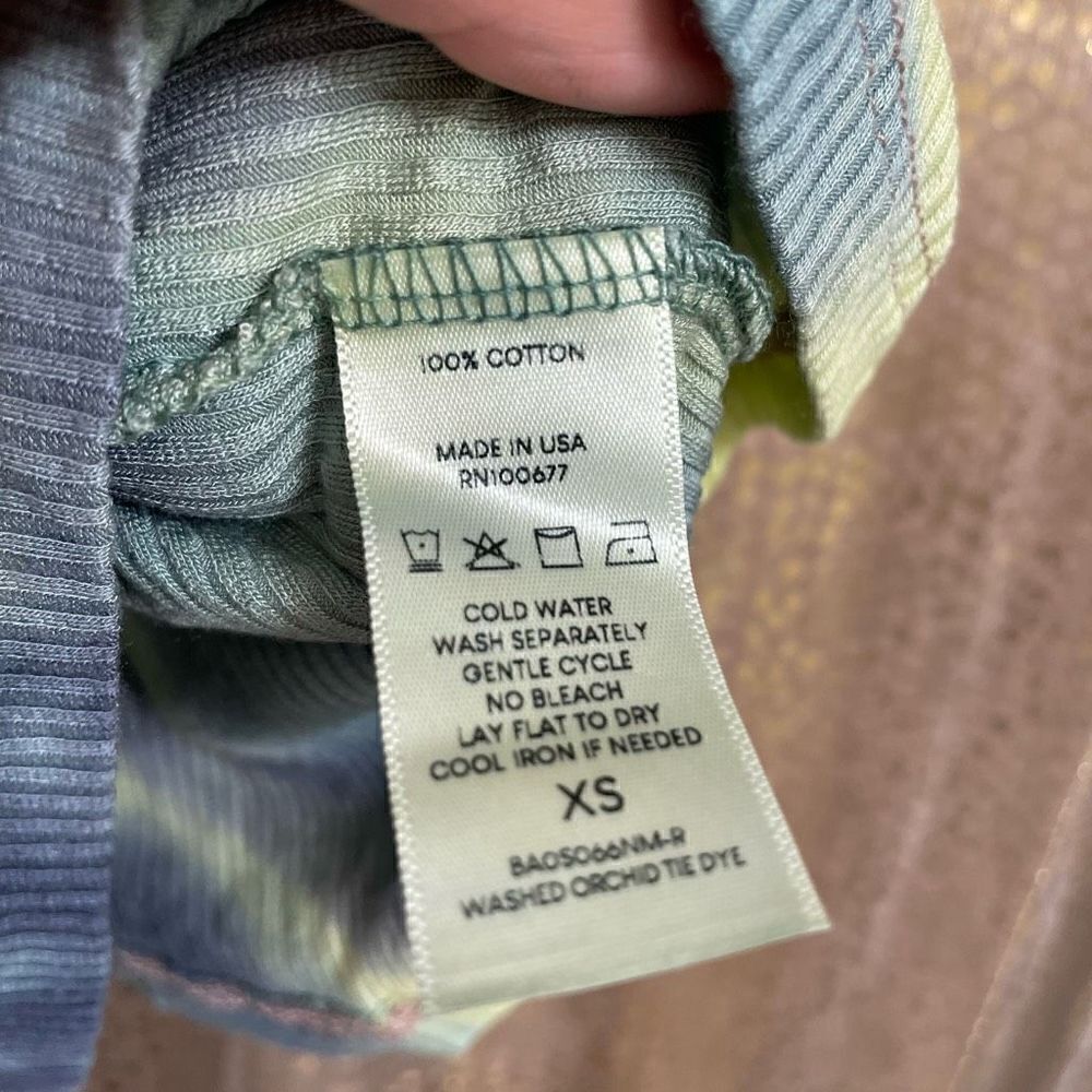 Bandier X Wsly Rivington Ribbed Tank Cream Winter Tie Dye Xs Nwot — image 6 of 8